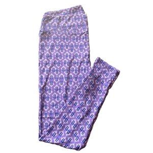 LuLaRoe TC Tall and Curvy Leggings Geometric Kaleidoscope Purple Blue White